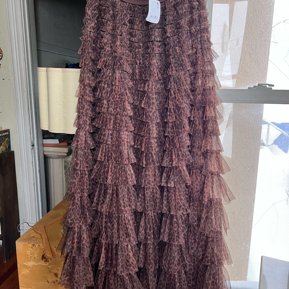 NWT Free People sheer leopard skirt